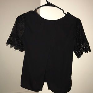 Black open back shirt